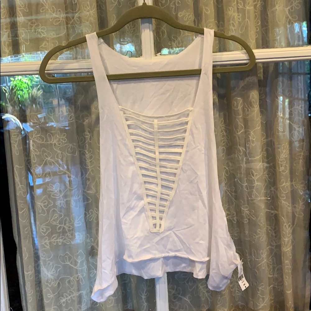 Emma & Sam White tank top with cutouts